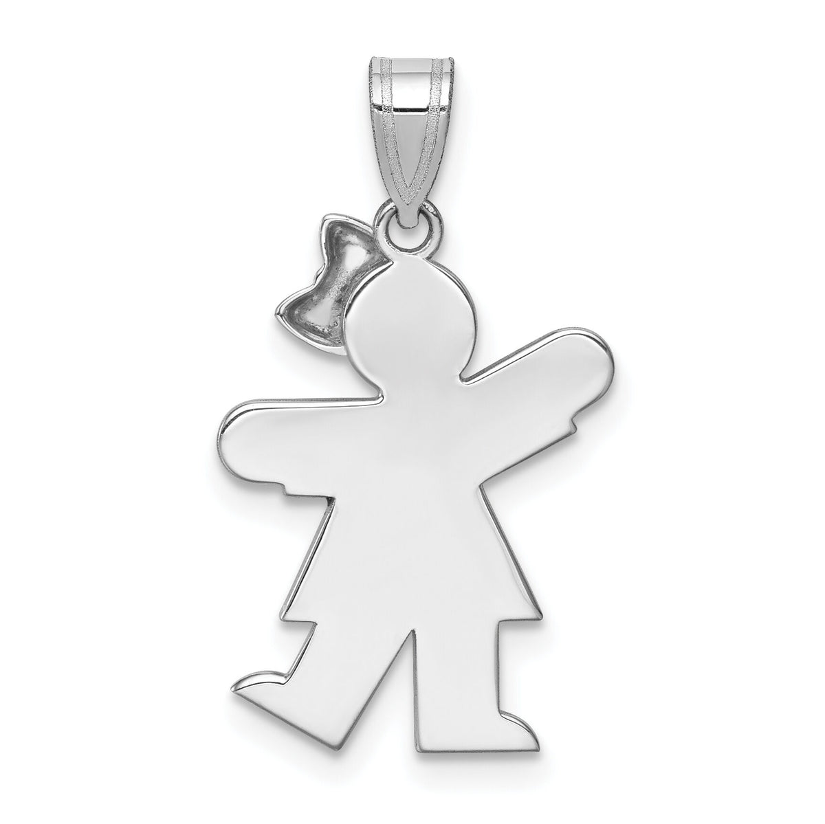 14k White Gold AA Diamond Kid Pendant-XK432AA