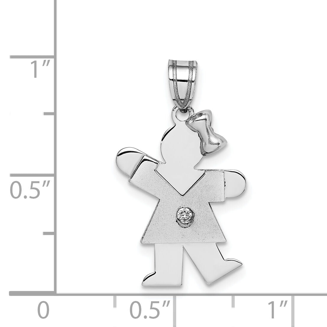 14k White Gold AA Diamond Kid Pendant-XK432AA