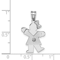 14k White Gold AA Diamond Kid Pendant-XK432AA