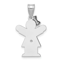 14k White Gold AA Diamond Kid Pendant-XK434AA