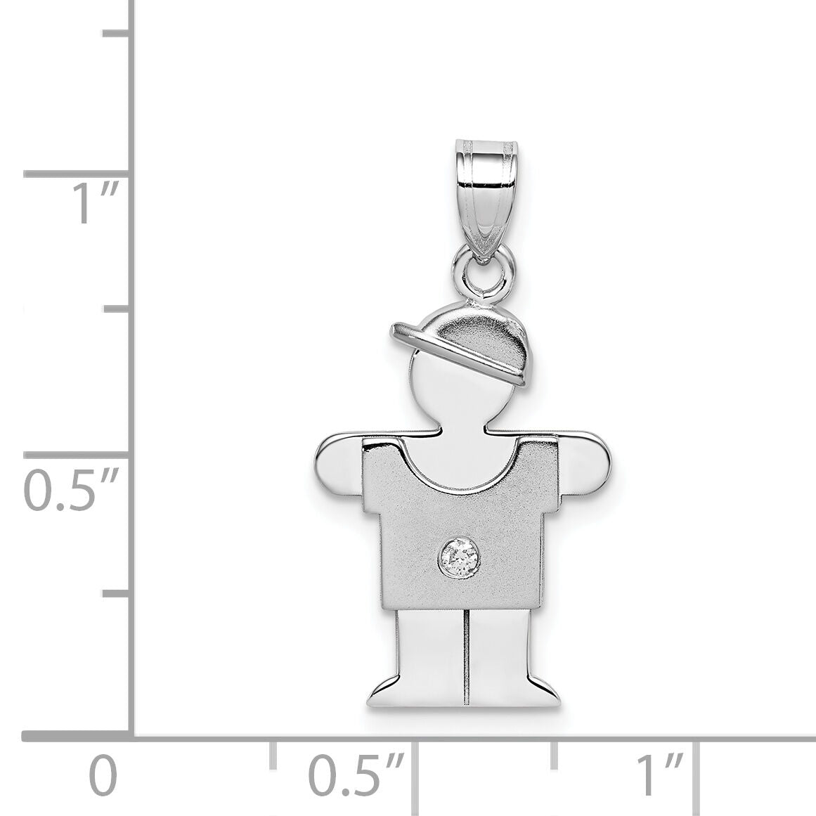 14k White Gold AA Diamond Kid Pendant-XK436AA