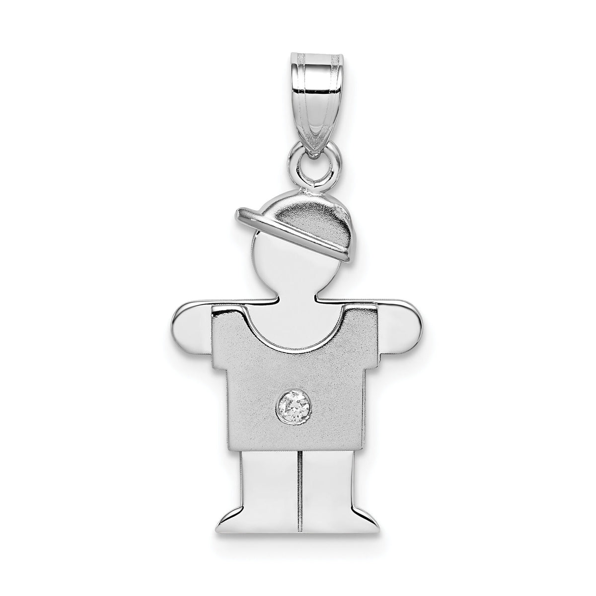 14k White Gold AA Diamond Kid Pendant-XK436AA