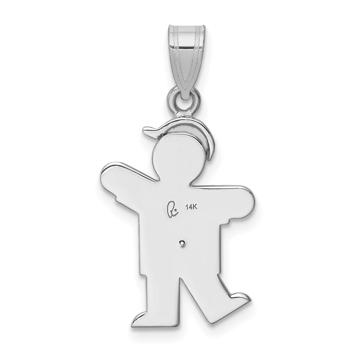 14k White Gold AA Diamond Kid Pendant-XK437AA