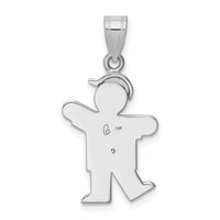 14k White Gold AA Diamond Kid Pendant-XK437AA