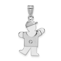 14k White Gold AA Diamond Kid Pendant-XK437AA