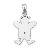 14k White Gold AA Diamond Kid Pendant-XK438AA