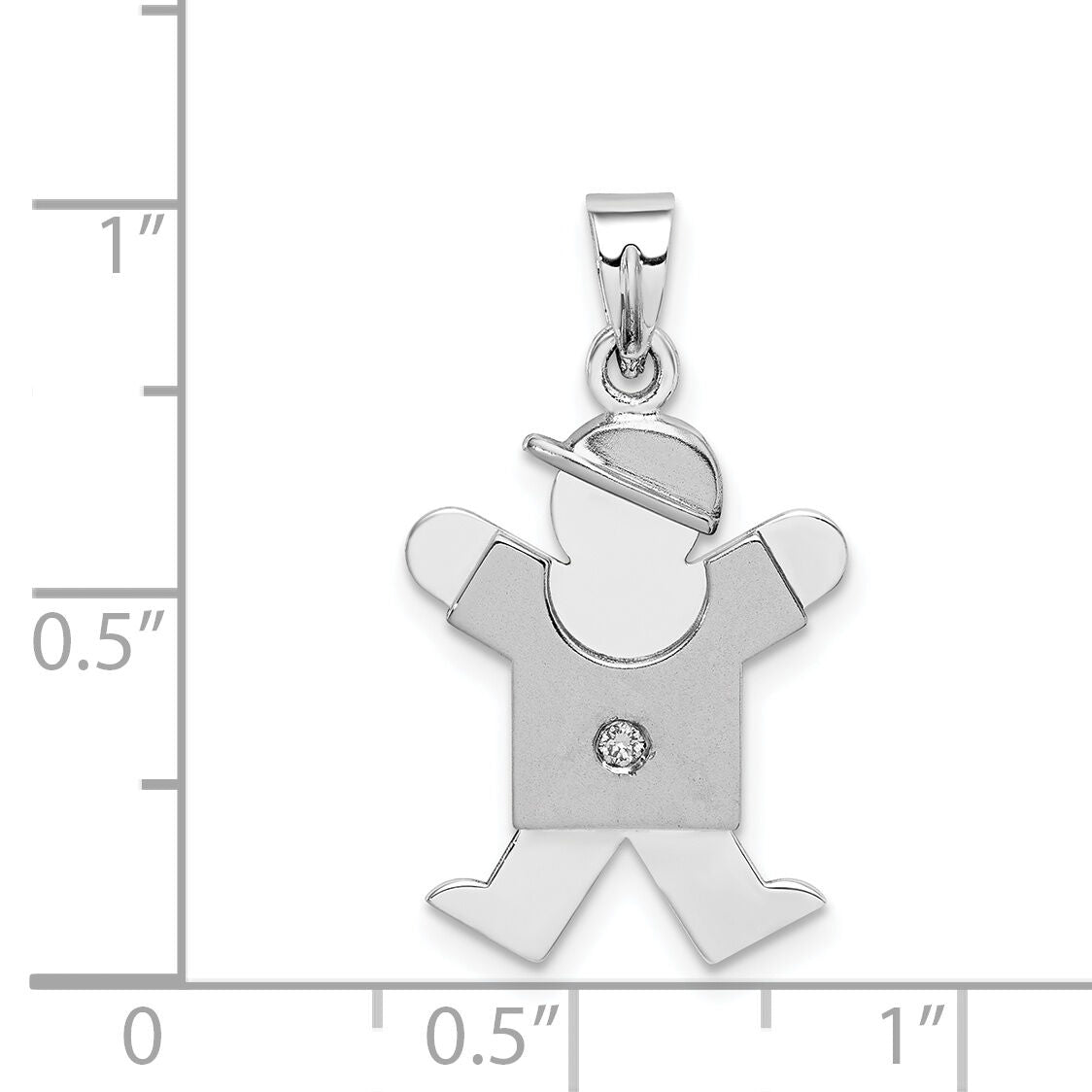 14k White Gold AA Diamond Kid Pendant-XK438AA