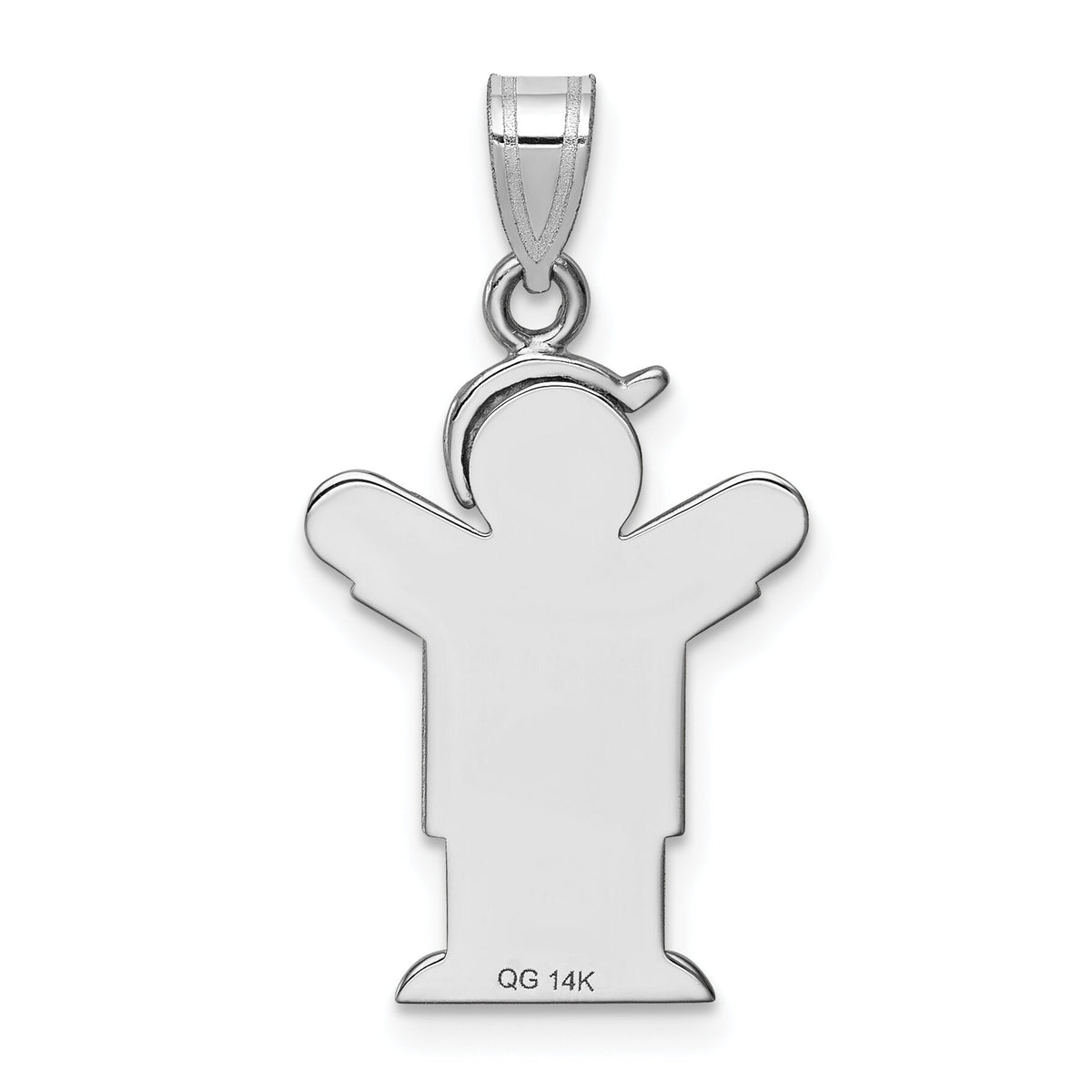 14k White Gold AA Diamond Kid Pendant-XK439AA