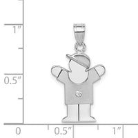 14k White Gold AA Diamond Kid Pendant-XK439AA