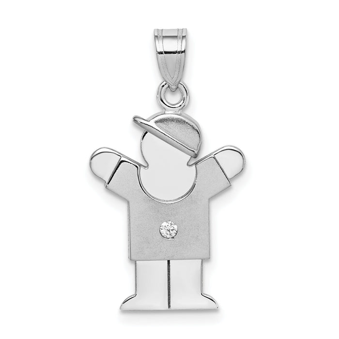 14k White Gold AA Diamond Kid Pendant-XK439AA