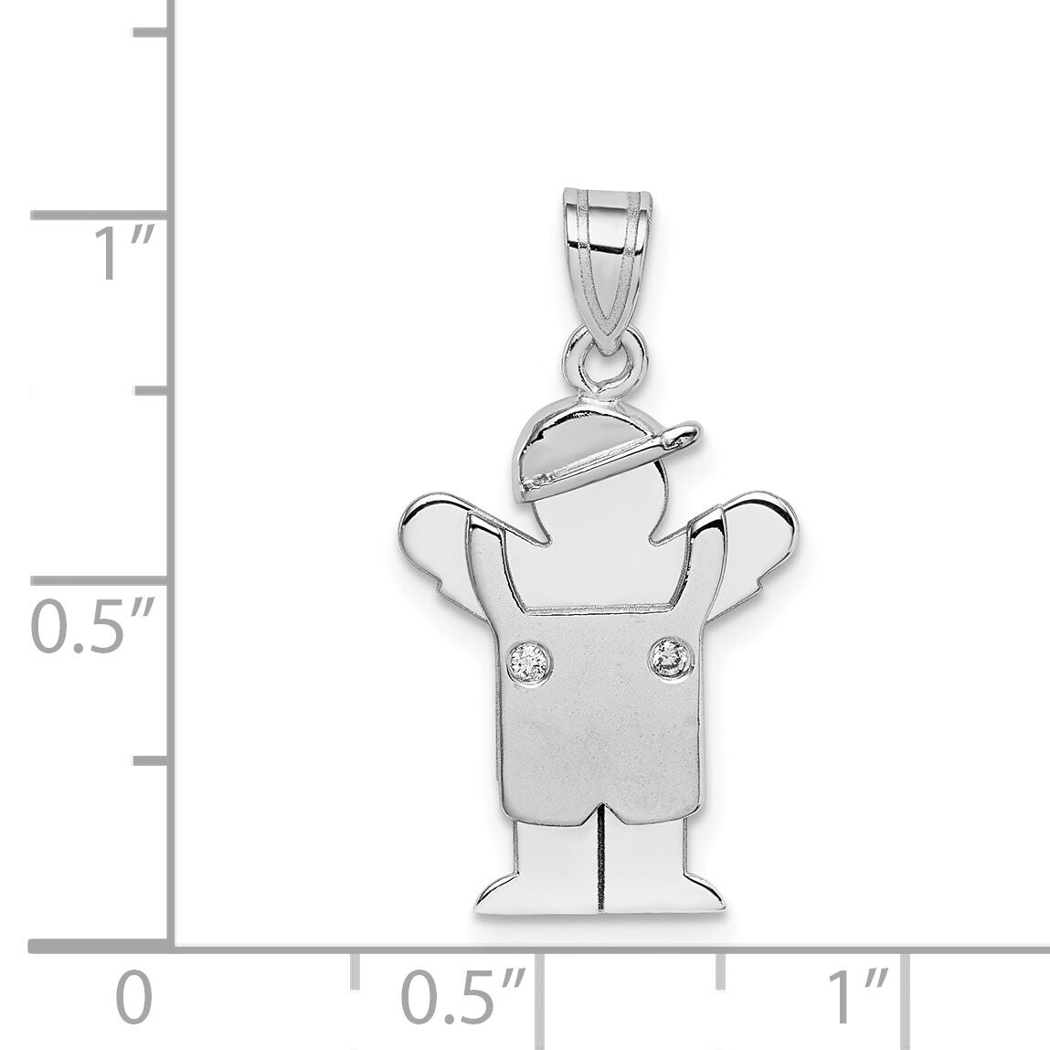 14k White Gold AA Diamond Kid Pendant-XK440AA