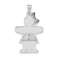 14k White Gold AA Diamond Kid Pendant-XK442AA