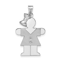 14k White Gold AA Diamond Kid Pendant-XK442AA