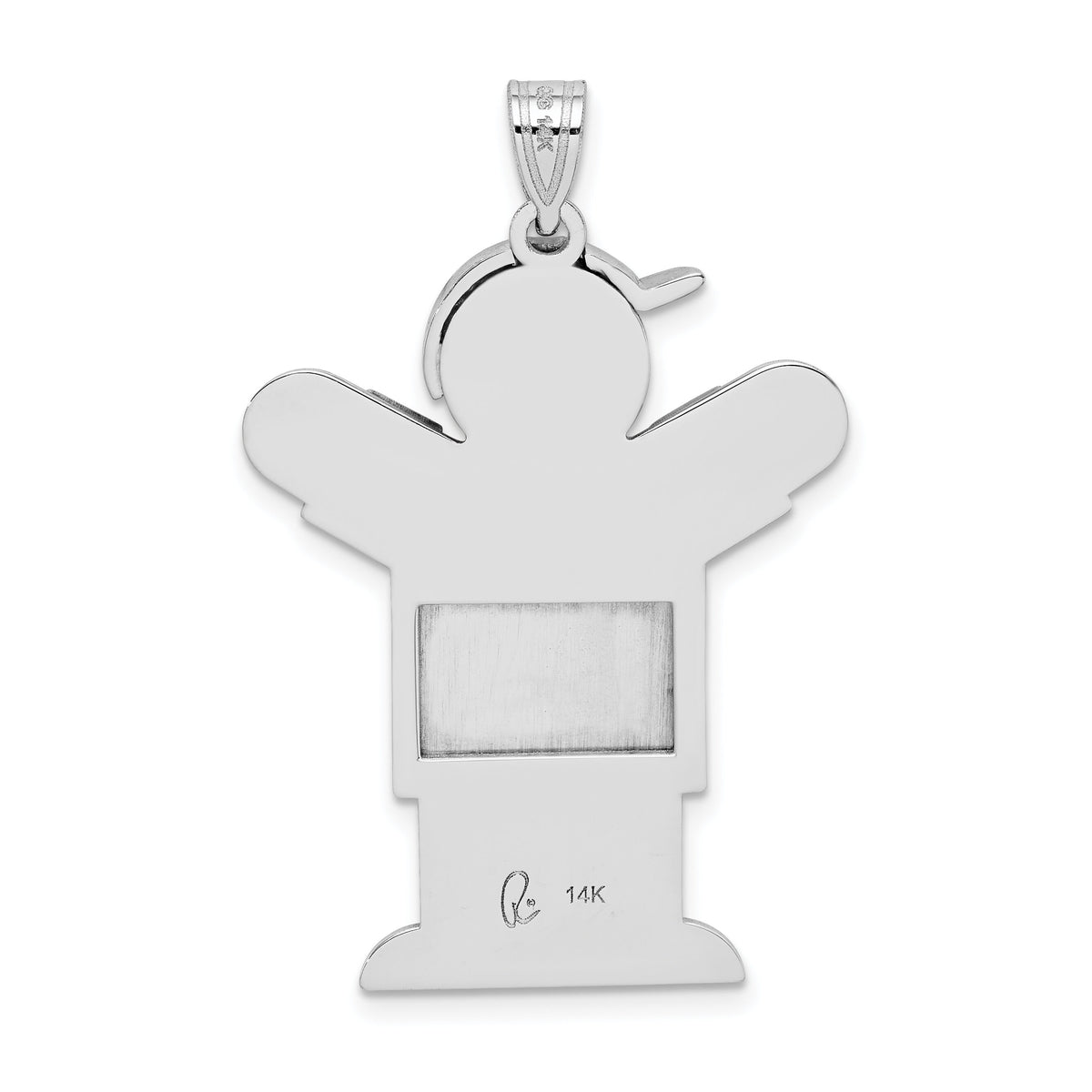 14k White Gold AA Diamond Kid Pendant-XK443AA