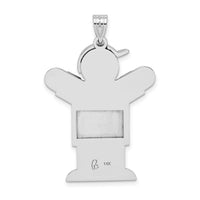 14k White Gold AA Diamond Kid Pendant-XK443AA