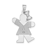 14k White Gold AA Diamond Kid Pendant-XK443AA