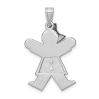 14k White Gold AA Diamond Kid Pendant-XK444AA