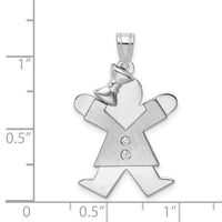 14k White Gold AA Diamond Kid Pendant-XK444AA