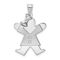 14k White Gold AA Diamond Kid Pendant-XK444AA