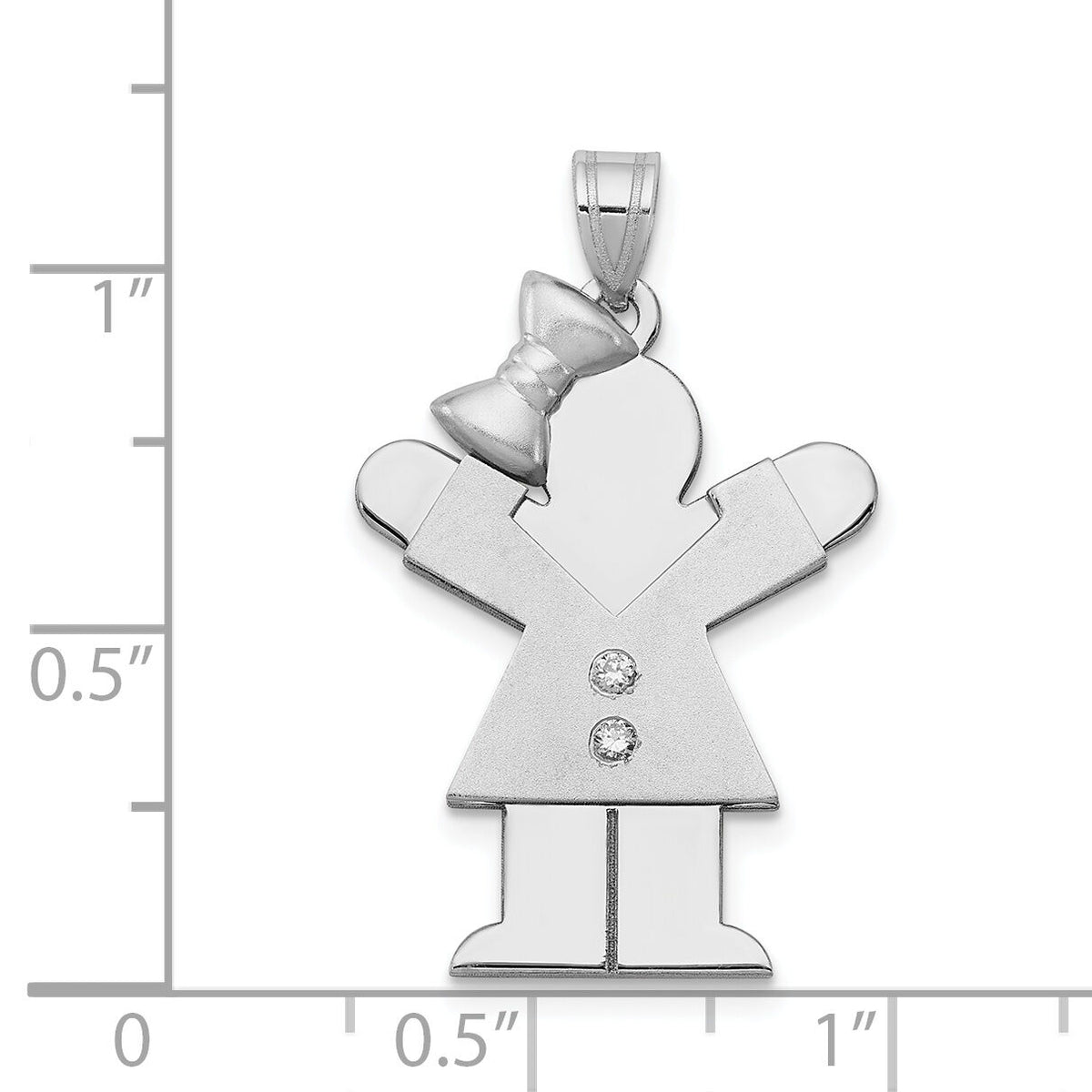 14k White Gold AA Diamond Kid Pendant-XK445AA