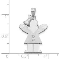 14k White Gold AA Diamond Kid Pendant-XK445AA