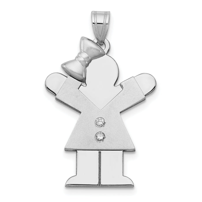 14k White Gold AA Diamond Kid Pendant-XK445AA