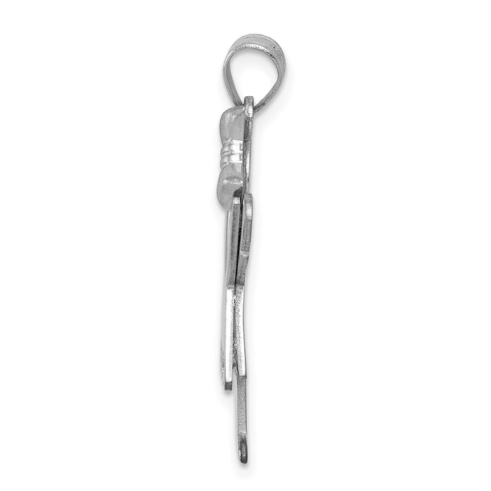 14k White Gold Complete Girl w/Bow on Right Diamond Charm-XK446AA