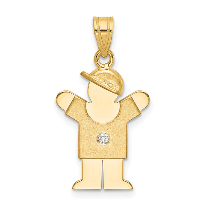 14k A Diamond Kid Pendant-XK459A