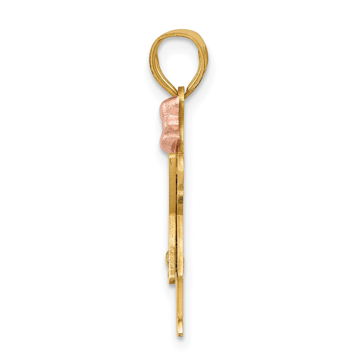 14k Two-tone AA Diamond Kid Pendant-XK479AA