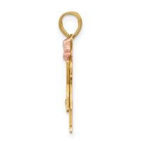 14k Two-tone AA Diamond Kid Pendant-XK479AA