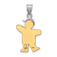 14k Two-tone AA Diamond Kid Pendant-XK503AA