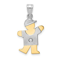 14k Two-tone AA Diamond Kid Pendant-XK503AA