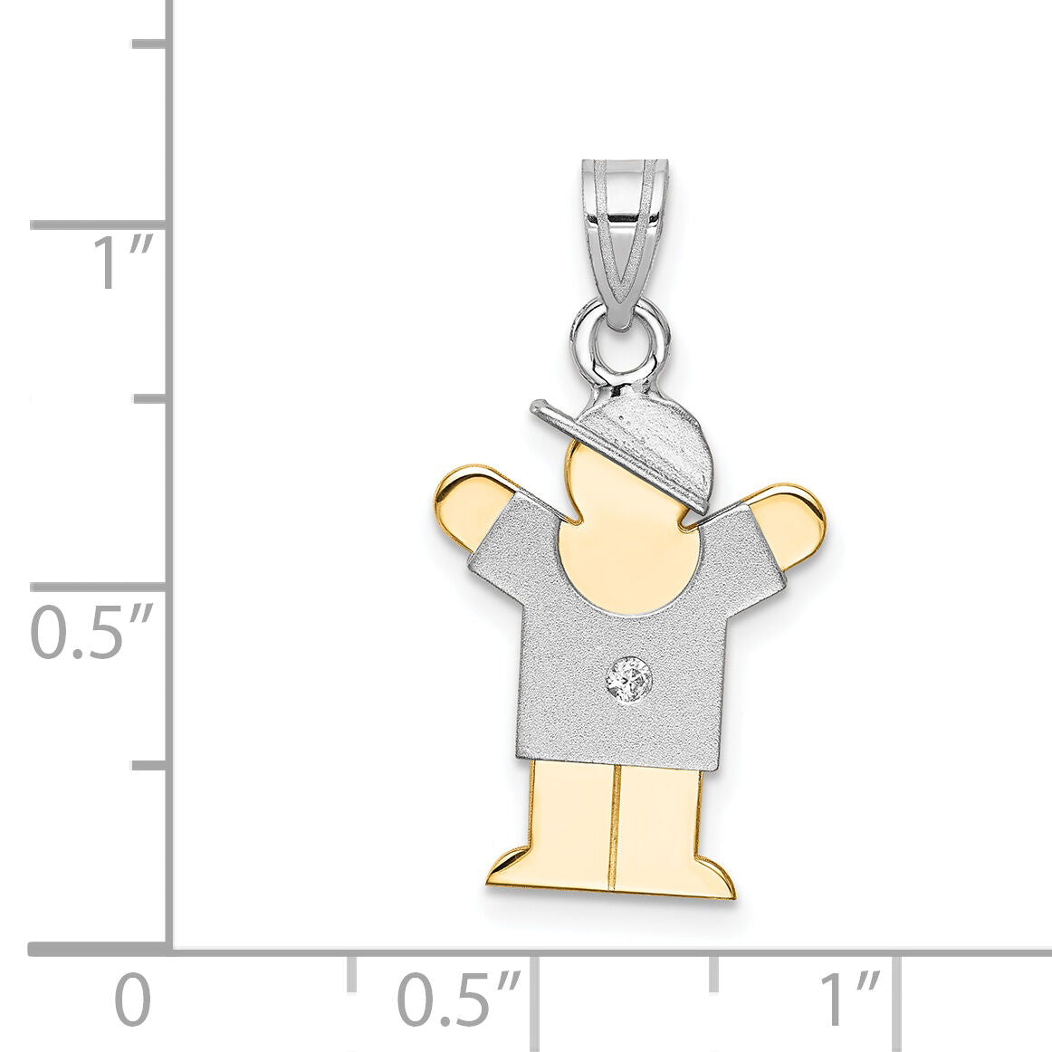 14k Two-tone AA Diamond Kid Pendant-XK505AA