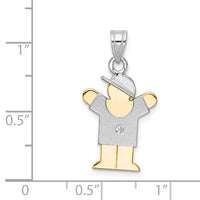14k Two-tone AA Diamond Kid Pendant-XK505AA