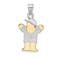14k Two-tone AA Diamond Kid Pendant-XK505AA