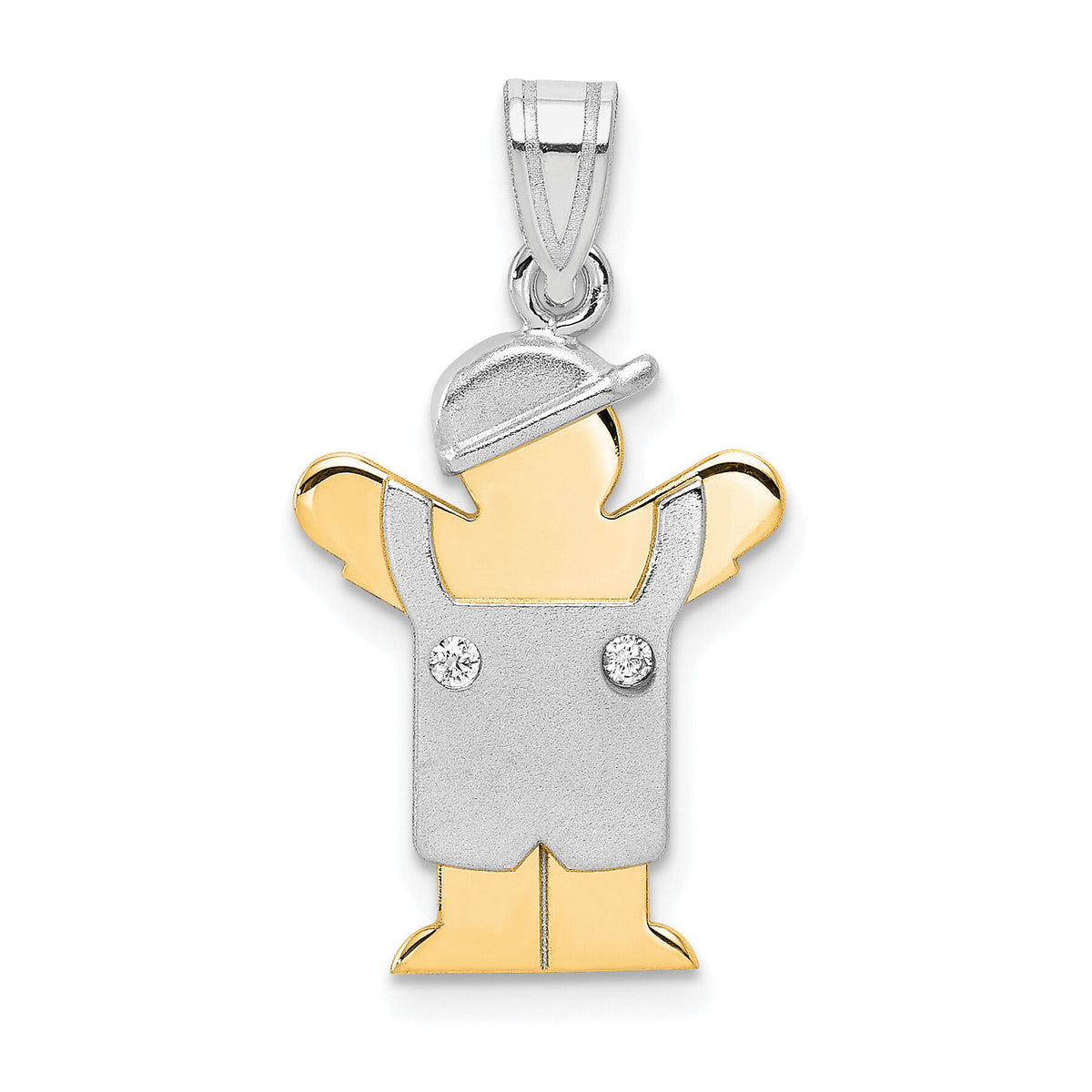 14k Two-tone AA Diamond Kid Pendant-XK506AA