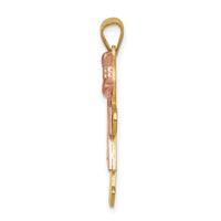 14k Two-tone AA Diamond Kid Pendant-XK508AA
