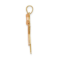 14k Two-tone AA Diamond kid pendant-XK511AA