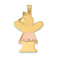 14k Two-tone AA Diamond kid pendant-XK511AA
