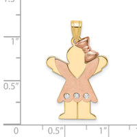 14k Two-tone AA Diamond kid pendant-XK511AA