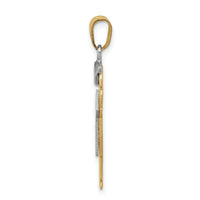 14k Two-tone AA Diamond Kid Pendant-XK513AA