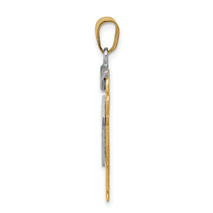 14k Two-tone AA Diamond Kid Pendant-XK513AA