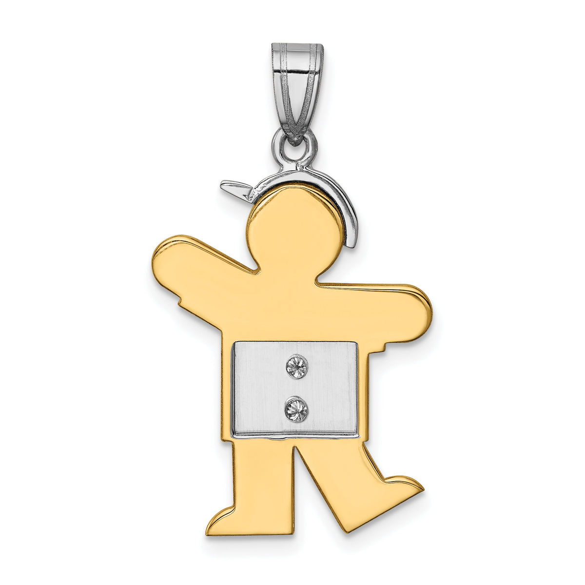 14k Two-tone AA Diamond Kid Pendant-XK513AA