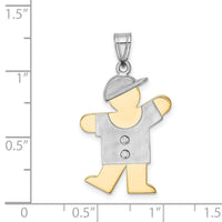 14k Two-tone AA Diamond Kid Pendant-XK513AA