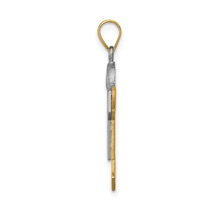 14k Two-tone AA Diamond Kid Pendant-XK514AA