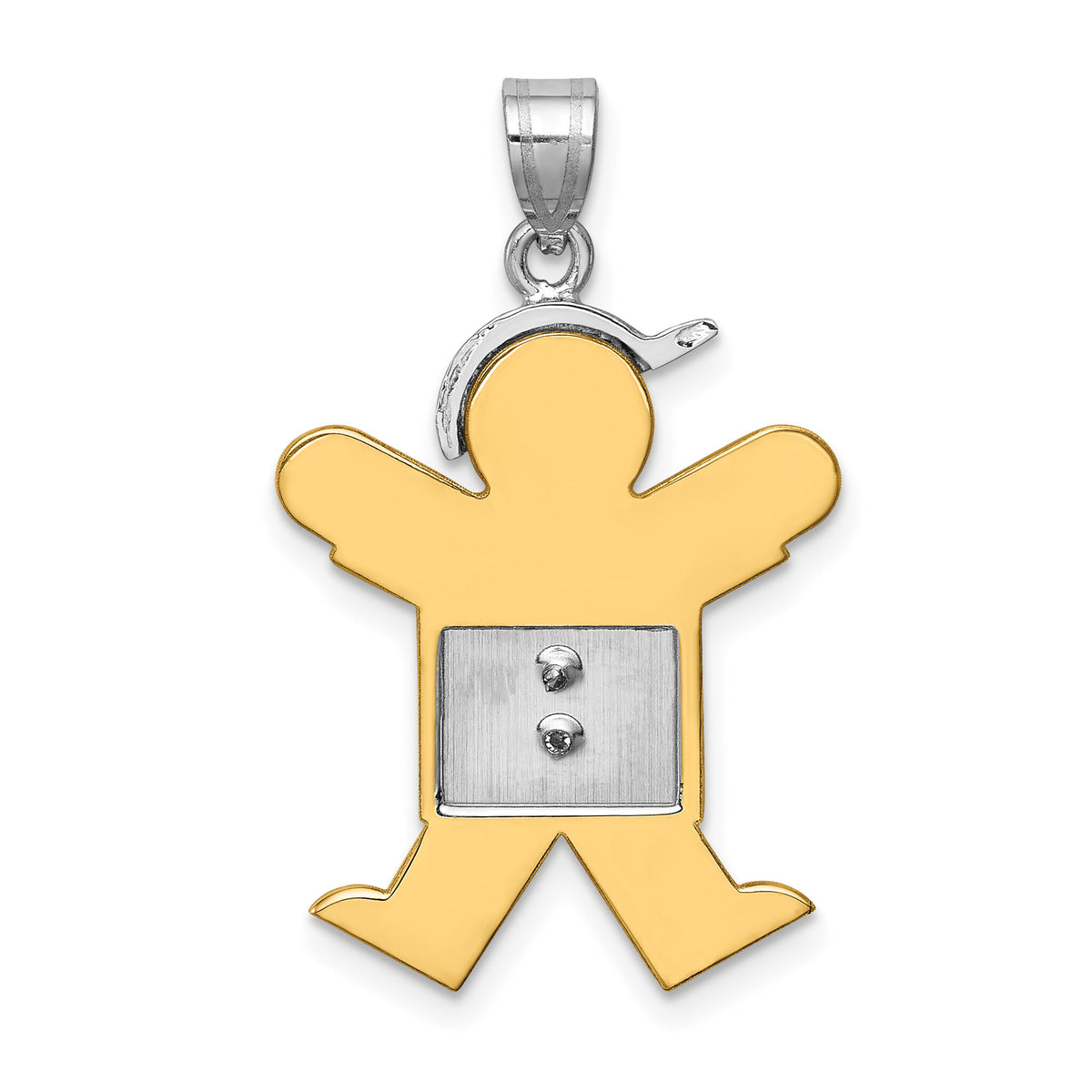14k Two-tone AA Diamond Kid Pendant-XK514AA