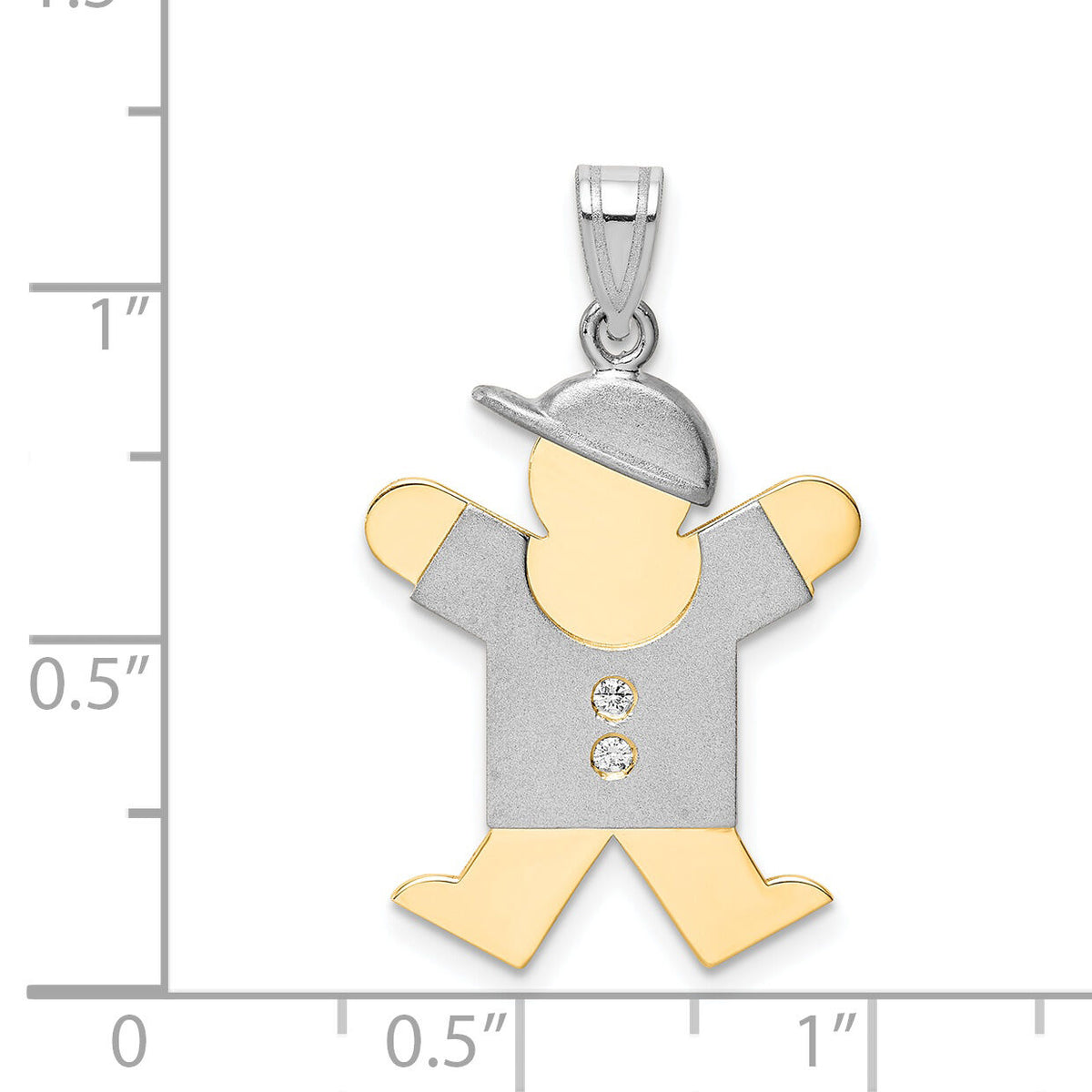 14k Two-tone AA Diamond Kid Pendant-XK514AA