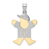 14k Two-tone AA Diamond Kid Pendant-XK514AA