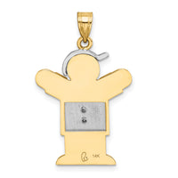 14k Two-tone AA Diamond Kid Pendant-XK515AA