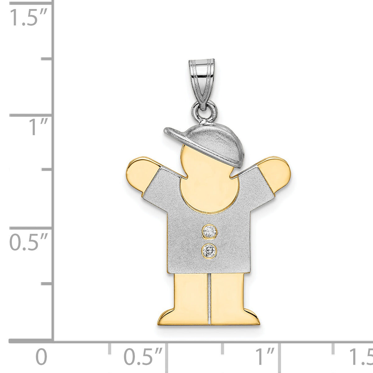 14k Two-tone AA Diamond Kid Pendant-XK515AA